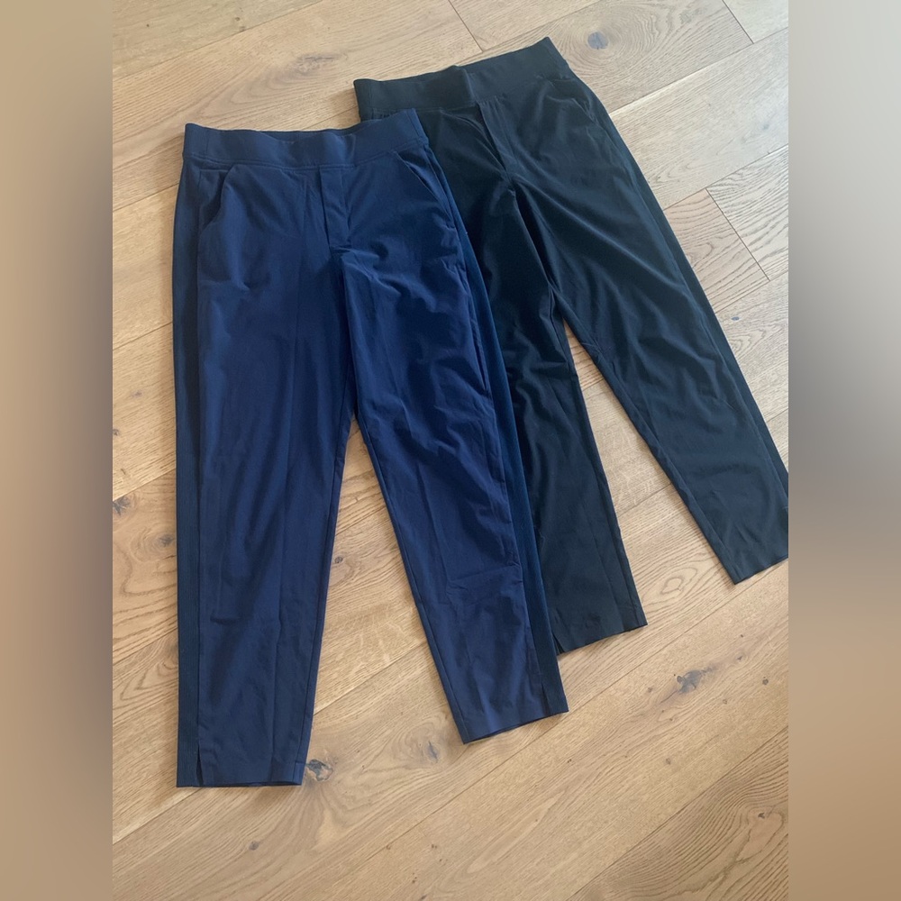 2 pair - Athleta Brooklyn Pants - blue and black
